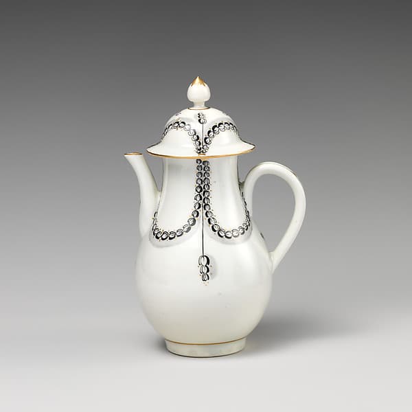 Coffeepot (part of a service), by Caughley Factory