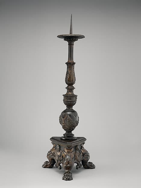 Altar candlestick with busts in relief of Saints Peter and Paul (one of a pair), by Vincenzo Grandi