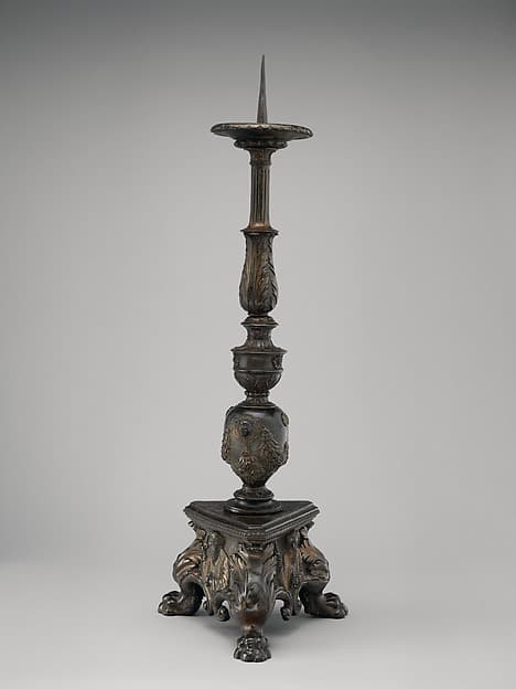 Altar candlestick with busts in relief of Saints Peter and Paul (one of a pair), by Vincenzo Grandi
