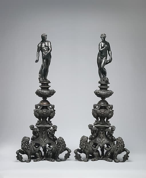 Andiron with figure of Vulcan (one of a pair), by Tiziano Aspetti