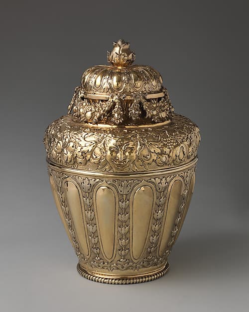 Vase with cover (one of a pair), by I H