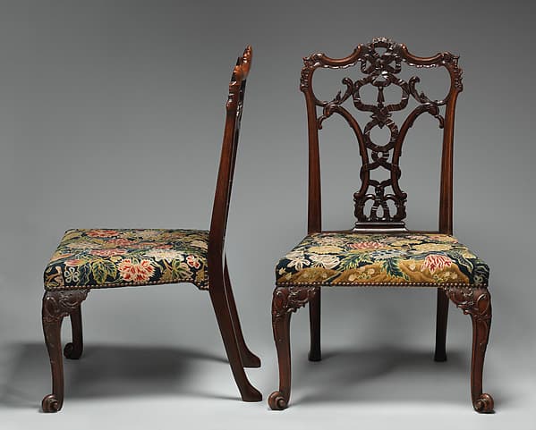 Side chair (one of a pair), by Thomas Chippendale