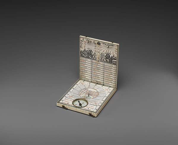 Portable diptych sundial, by Paulus Reinman