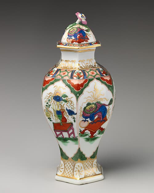 Covered vase (one of a pair), by Worcester factory