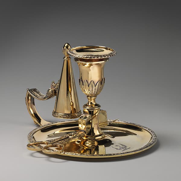 Chamberstick with snuffers (one of a pair), by John Scofield