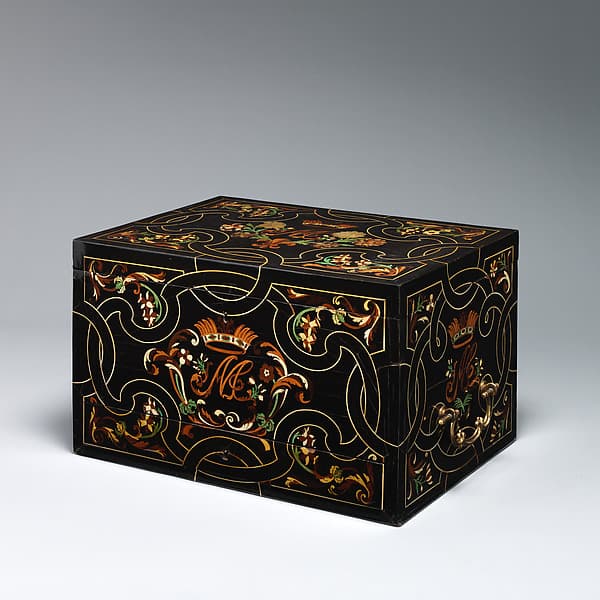 Coffer with inlaid monogram