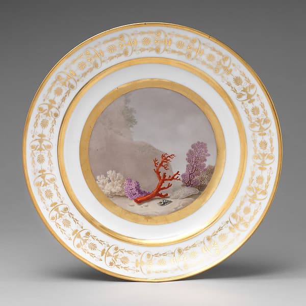 Plate with marine subject, by Dihl et Guérhard
