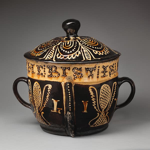 Posset pot with cover