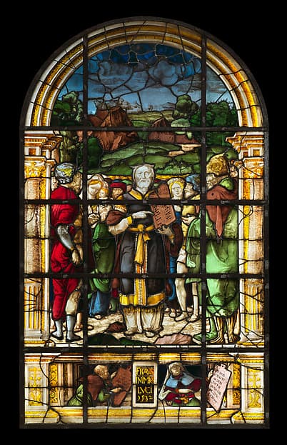 Moses presenting the tablets of law, by Valentin Bousch