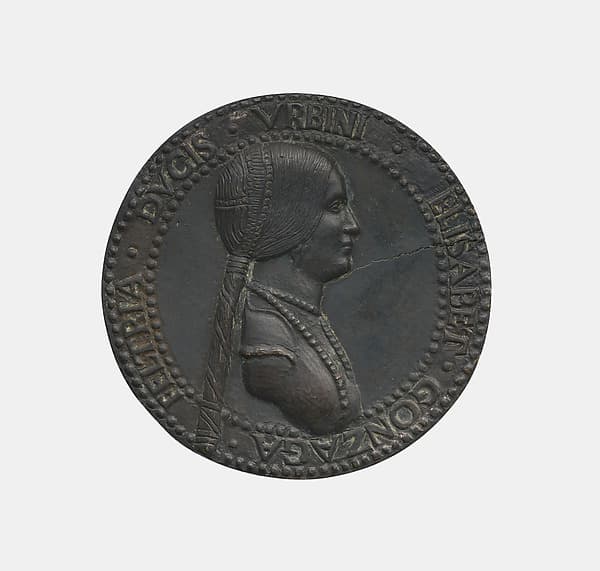 Elisabetta Gonzaga, Duchess of Urbino, by Adriano Fiorentino (Adriano di Giovanni de' Maestri)
