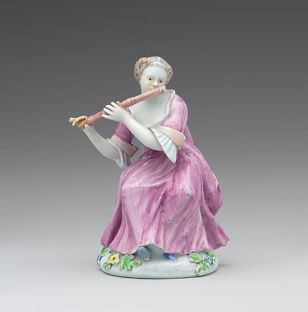 Woman with a flute, by Longton Hall
