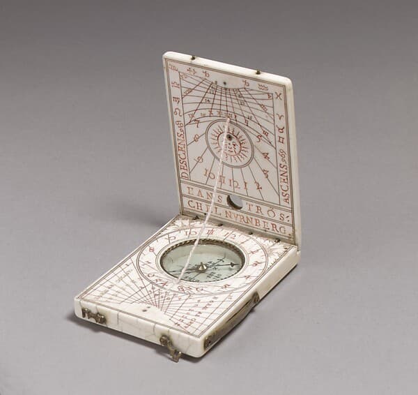 Portable diptych sundial, by Hans Tröschel the Elder