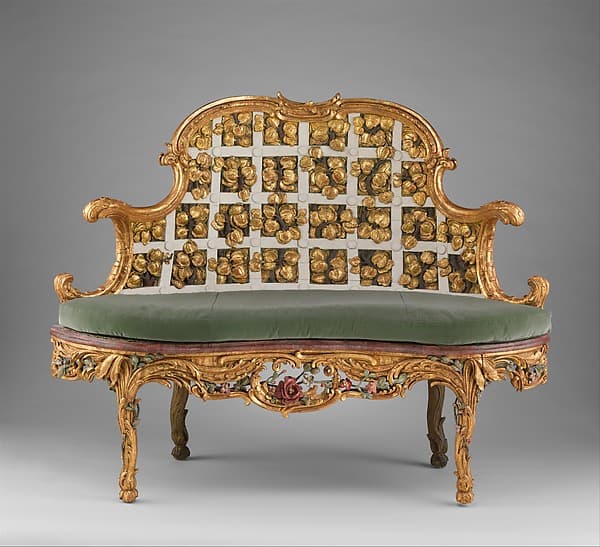 Settee (one of a pair) (part of a set), by Johann Michael Bauer
