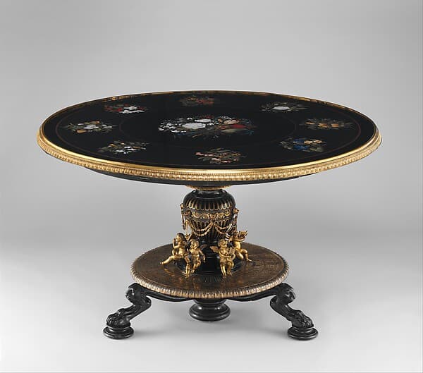 Marble-top table, by Theophil Hansen