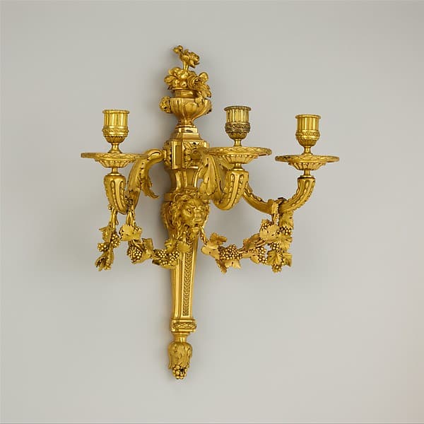 Set of four three-light sconces (bras de lumière), by Etienne-Jean Forestier
