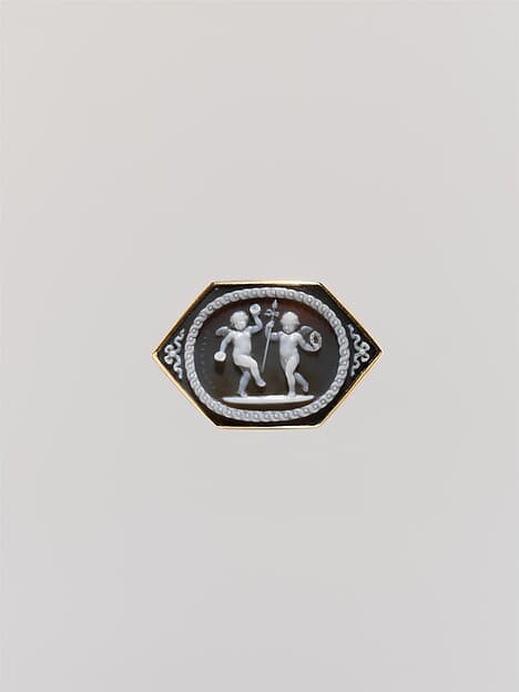 Dancing Amorini with Bacchic symbols, by Giovanni Antonio Santarelli