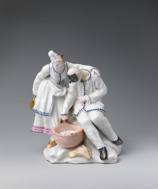 The Spaghetti Eaters (Columbine and Pulcinella), by Capodimonte Porcelain Manufactory