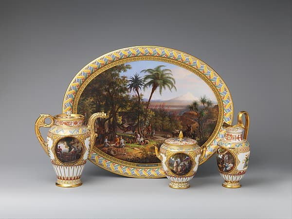 Partial coffee service (Déjeuner “Culture et Récolte du cacao”), by Sèvres Manufactory