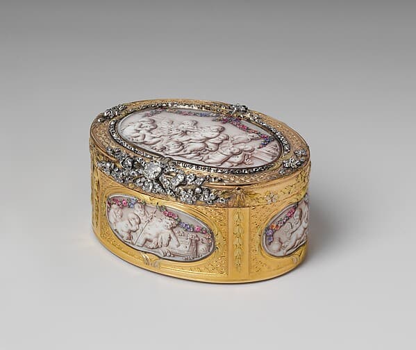 Snuffbox with six scenes of putti at play, by Jean Georges (or George)
