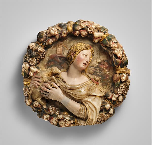 Saint Agnes (one of a pair), by Diego de Tiedra