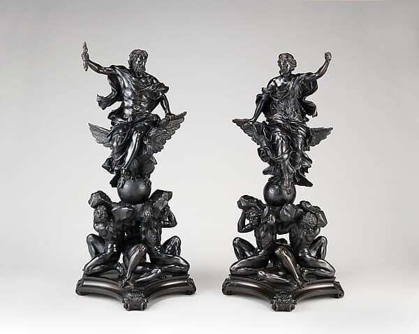Andiron with figure of Juno (chenet) (one of a pair), by Alessandro Algardi