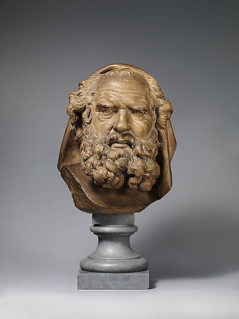 Head of a Bearded Elder, by Augustin Pajou
