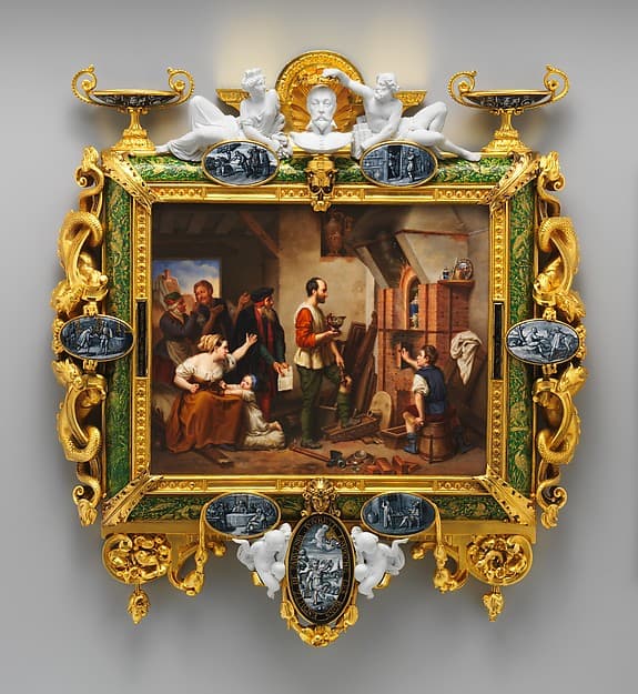 Plaque depicting Bernard Palissy, by Sèvres Manufactory
