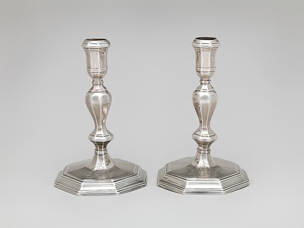 Pair of candlesticks, by Thomas Merry I