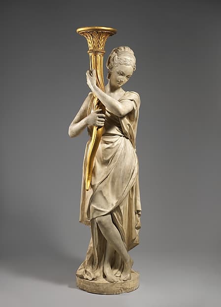 Torchère figure (one of a pair), by Augustin Pajou