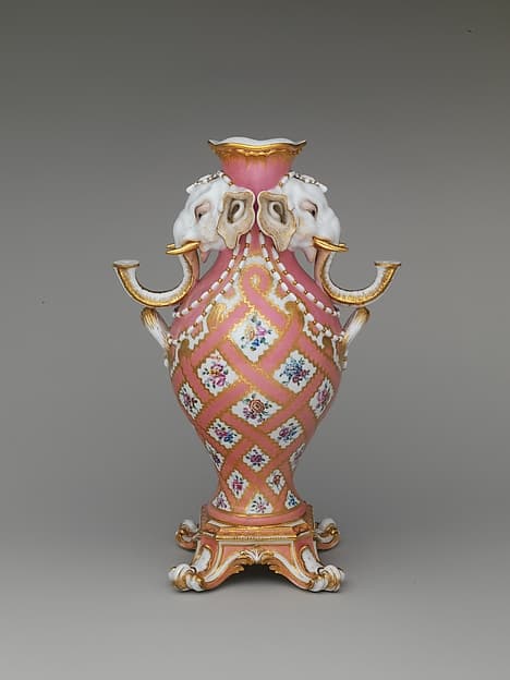 Vase (vase à tête d'éléphant) (one of a pair), by Jean-Claude Duplessis