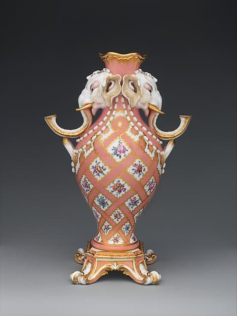 Vase (vase à tête d'éléphant) (one of a pair), by Jean-Claude Duplessis