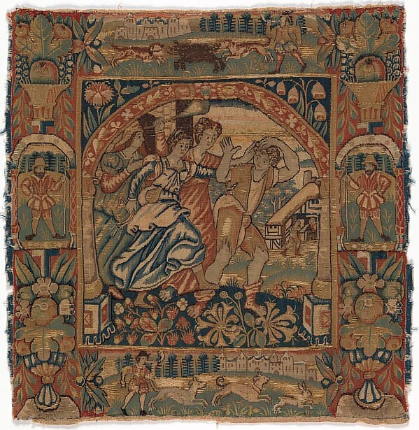 "The Prodigal Son Driven Out by Harlots" from a set of six of The Parable of the Prodigal Son, by Anonymous Workshop, British