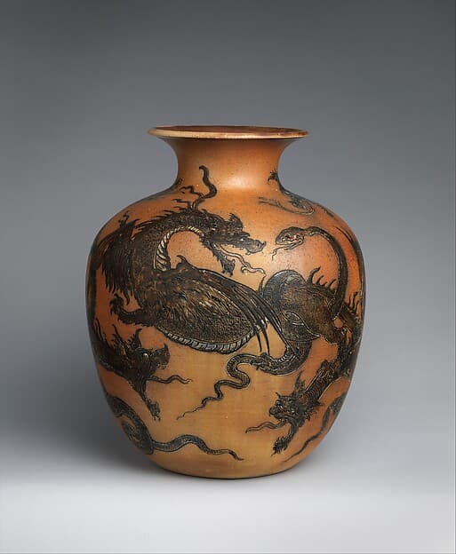 Pot with dragons, by R. W. Martin and Brothers