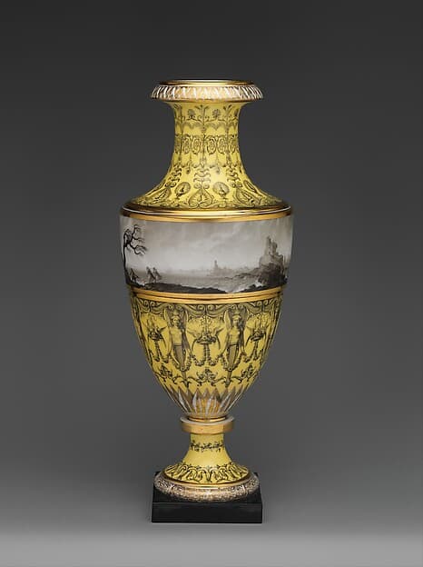 Vase with scenes of storm at sea, by Dihl et Guérhard