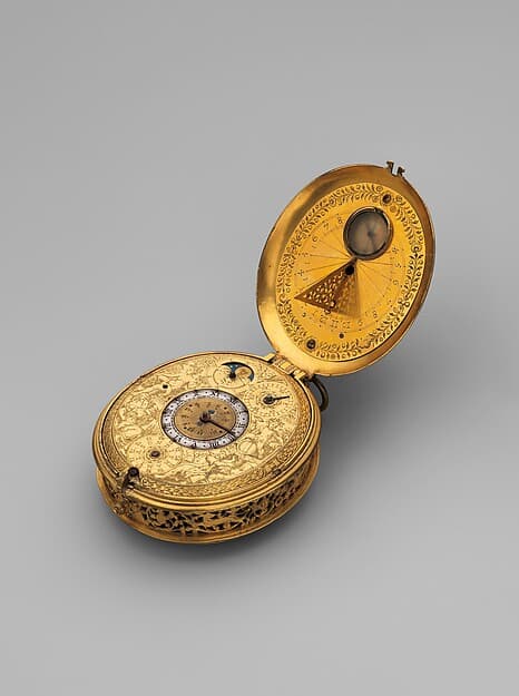 Clock watch with astronomical dial and sundial, by Jan Jansen Bockeltz