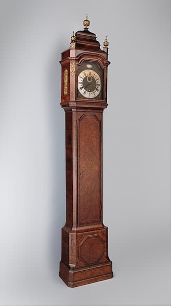 Longcase clock with calendar, by Daniel Delander