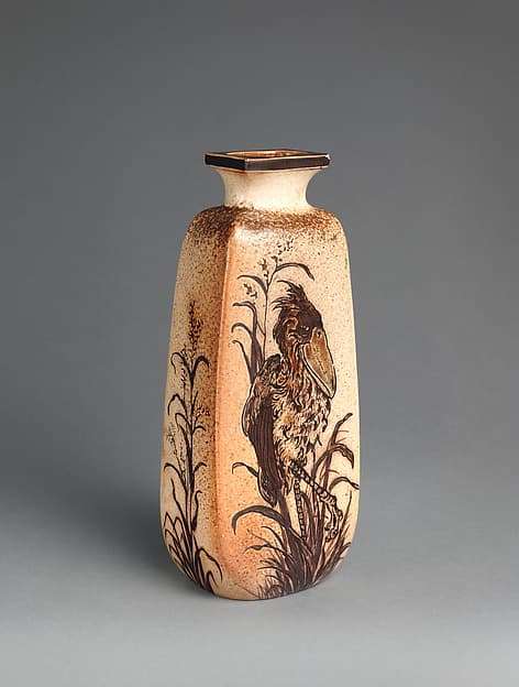 Bottle vase with birds, by R. W. Martin and Brothers