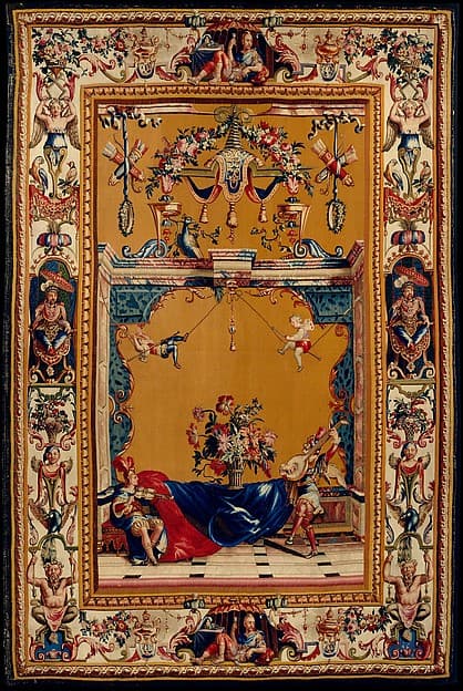 Violin and Lute Players from a set of five Grotesques, by Jean-Baptiste Monnoyer