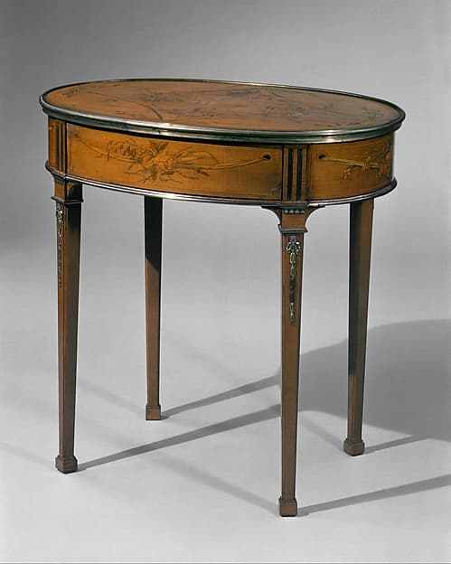 Oval table, by David Roentgen