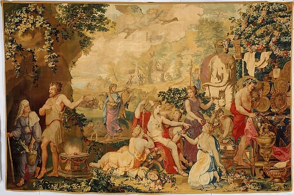 The Festival of Psyche, with Mercury from a set of Mythological Subjects after Giulio Romano, by Giulio Romano