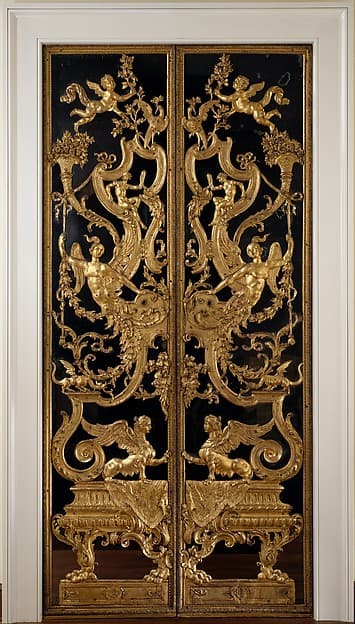 Pair of mirrored double doors, by Lorenzo de Ferrari