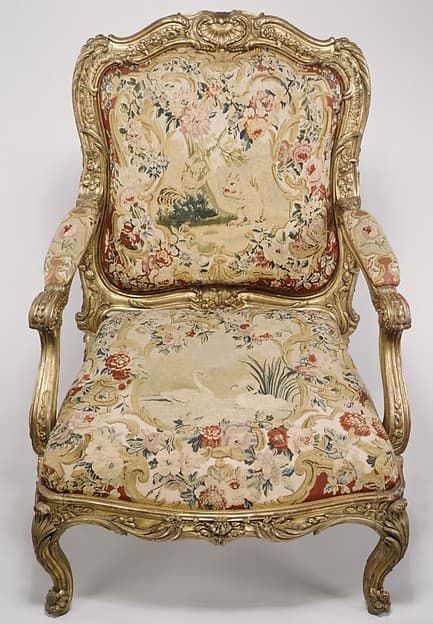 Armchair (fauteuil à la reine) (part of a set), by Nicolas-Quinibert Foliot