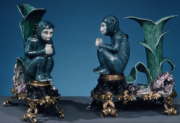 Monkey (one of a pair), by Villeroy
