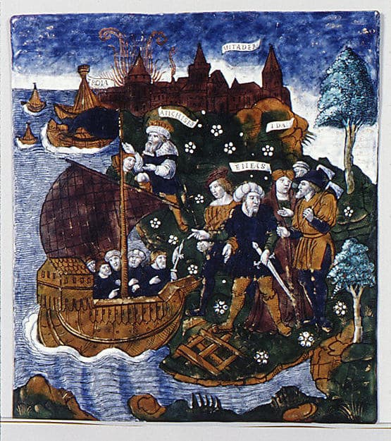 Aeneas Builds a Fleet Near Antandrus, at the Foot of Mount Ida (Aeneid, Book III), by Master of the Aeneid