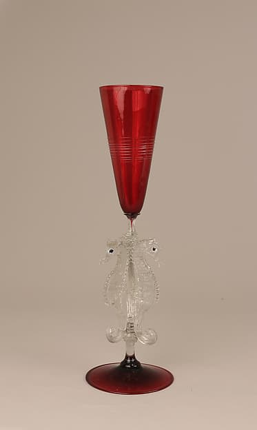 Cup with seahorse stem, by Dr. Antonio Salviati Company