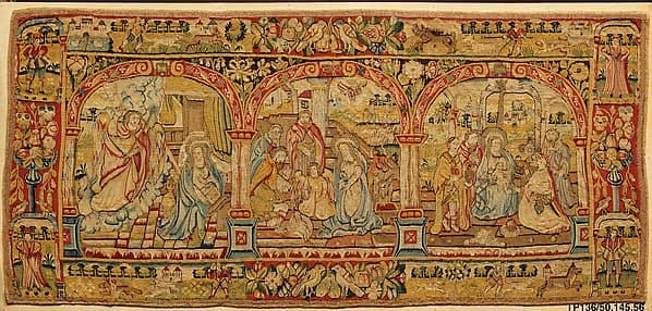 The Annunciation, Adoration of the Shepherds, and Adoration of the Kings, by Anonymous Workshop, British