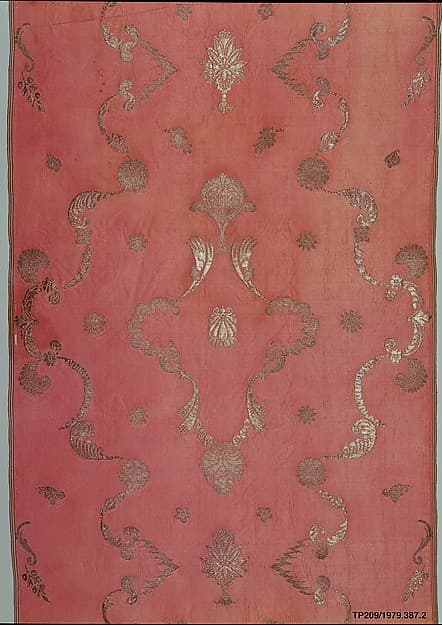 Panel of brocaded silk, by James Leman (British, 1688–1745)