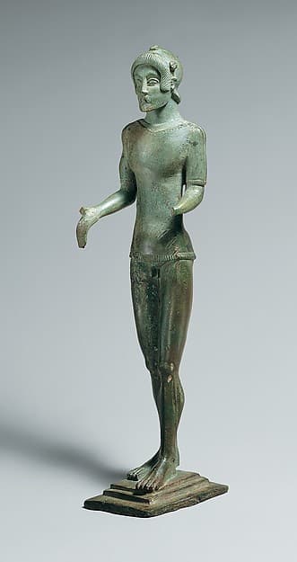 Bronze statuette of a standing male figure