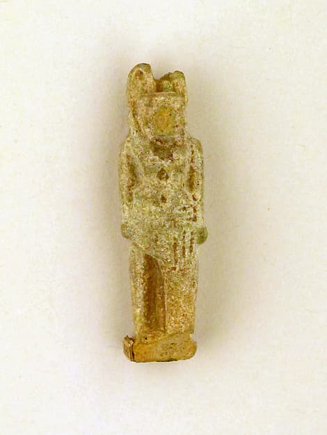Faience amulet of a canine-headed Anubis
