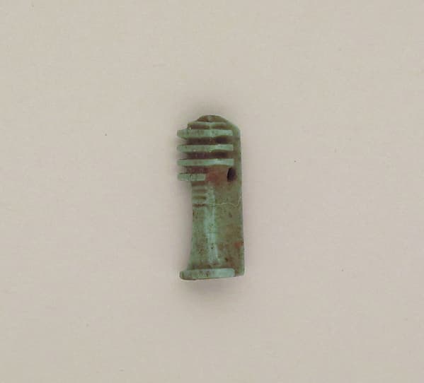 Faience djed-pillar amulet